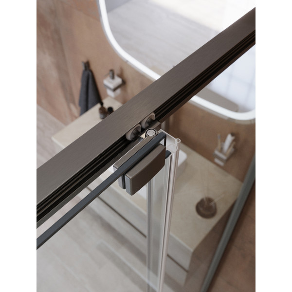 Душевой уголок Cezares Lux 120x90x195 стекло прозрачное, профиль оружейная сталь (LUX-AH-FS-11-120/90-C-GM)