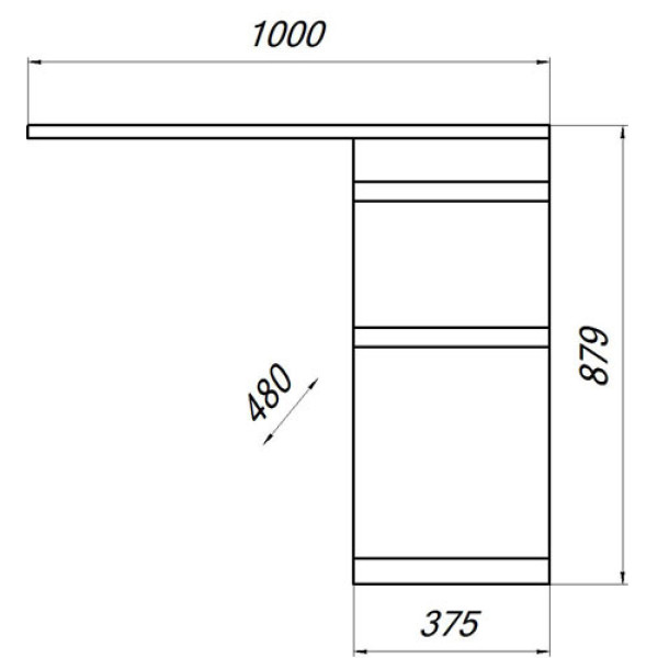 Тумба напольная Melodia Модерн 375 (Даллас-1000) DВ2 37,5x80 белая (MFR79601WT)