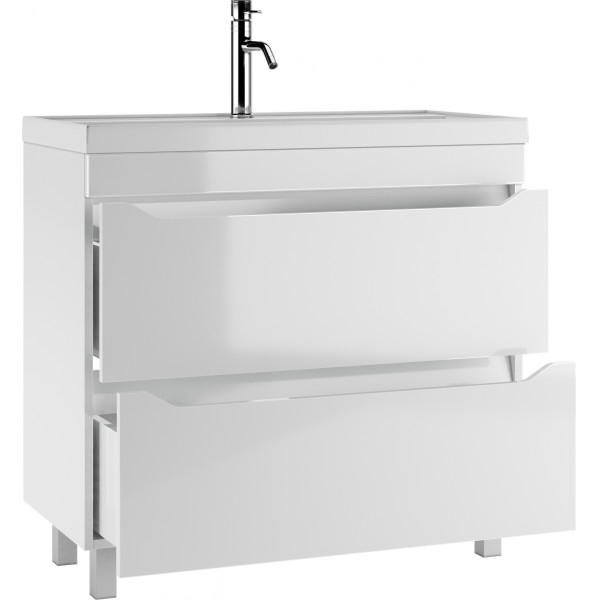 Тумба напольная Bazis 90 Ева с двумя ящиками В2 Айсберг Домино (DA5909T)