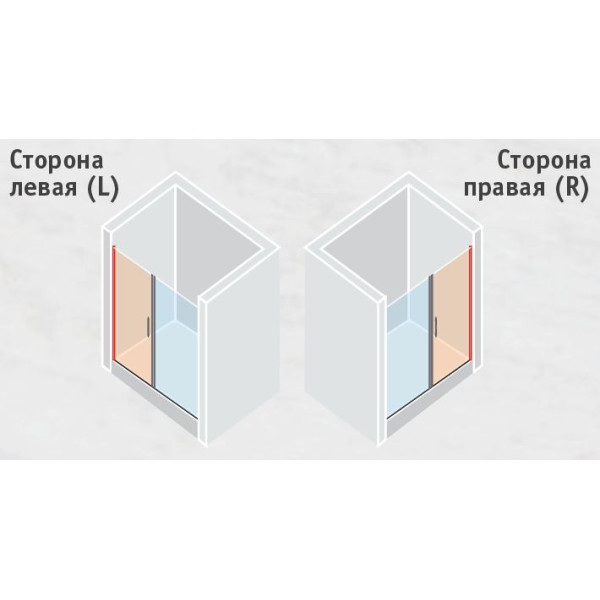 Душевая дверь Vegas Glass 110х190 EP-F-2 110 08 01 R стекло прозрачное