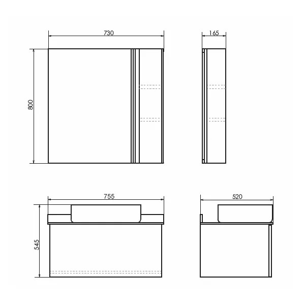 Шкаф зеркальный Comforty Эдинбург 750x165x800 дуб светлый (00004149063) Шкаф зеркальный Comforty Эдинбург 750x165x800 дуб светлый (00004149063)