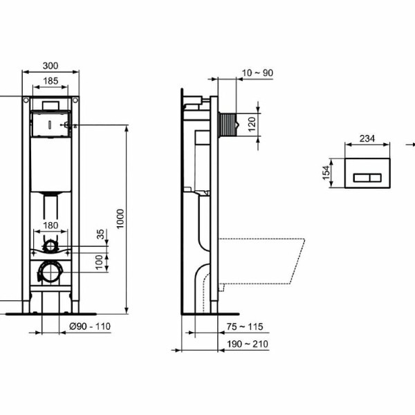 Комплект инсталляция с унитазом Ideal Standard ProSys Eco Frame M с унитазом Connect E803501 с сиденьем микролифт без клавиши (W220101) Комплект инсталляция с унитазом Ideal Standard ProSys Eco Frame M с унитазом Connect E803501 с сиденьем микролифт без клавиши (W220101)