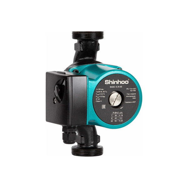 Насос циркуляционный Shinhoo Basic S 25-6S 130 (G 1 1/2" с гайками) (71211007) Насос циркуляционный Shinhoo Basic S 25-6S 130 (G 1 1/2" с гайками) (71211007)