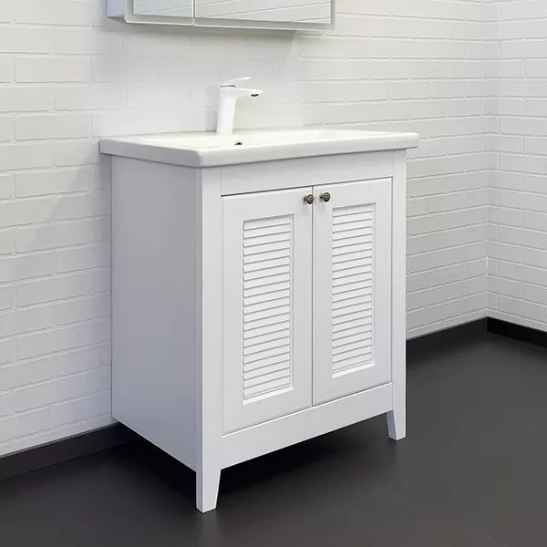 Тумба подвесная с раковиной Comforty Классик 700x450x880 белый матовый (00-00013804)