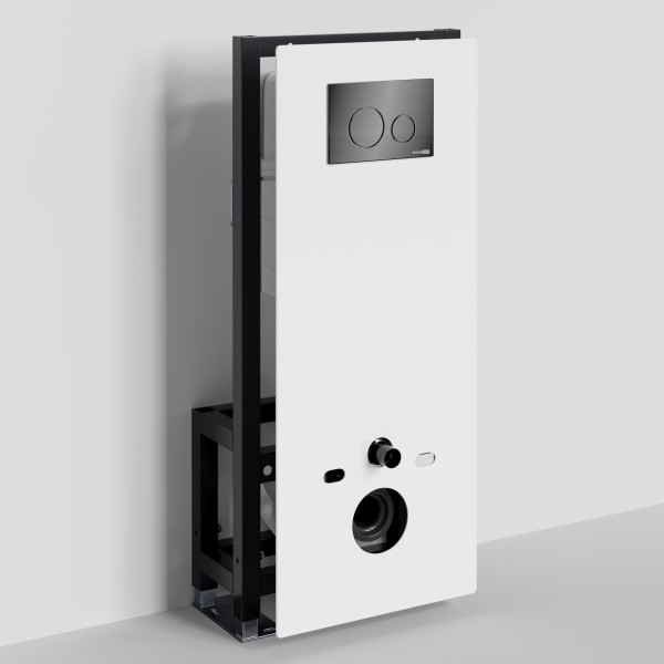 Инсталляция для унитаза WasserKRAFT Glan с клавишей смыва черный глянец (66TLT.010.ME.WH.PB02)