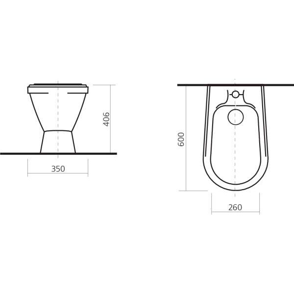 Биде напольное Sanita Самарское 600х350х406 Биде напольное Sanita Самарское 600х350х406