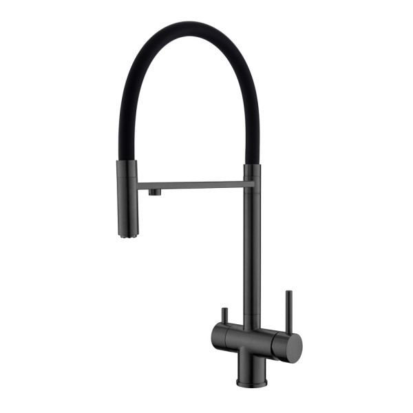 Смеситель для кухни Wesnaart Eco GUN METAL с гибким изливом под фильтр черный (EKO05-160GunMetal) Смеситель для кухни Wesnaart Eco GUN METAL с гибким изливом под фильтр черный (EKO05-160GunMetal)