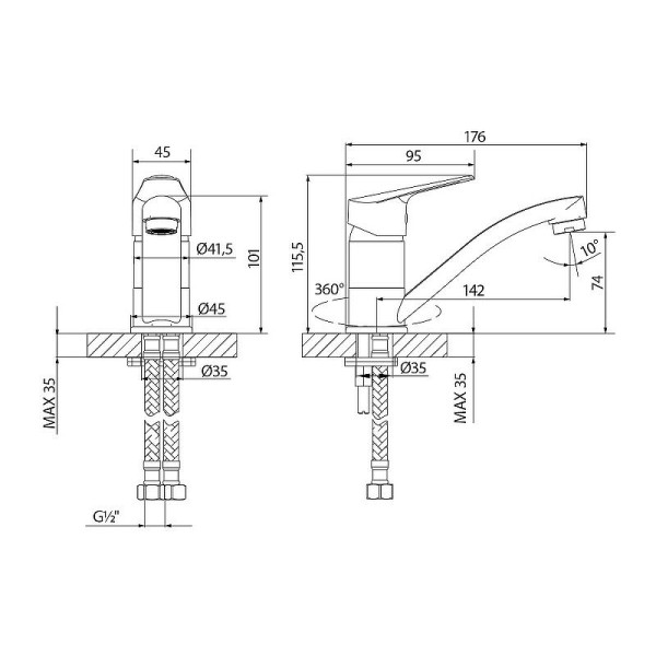 Смеситель для раковины Lemark PARTNER хром (LM6507C)