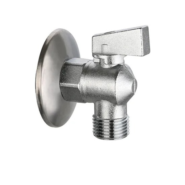 Кран угловой 1/2"*1/2" НН шаровый с чашкой Vieir (матовый хром) (VER33) Кран угловой 1/2"*1/2" НН шаровый с чашкой Vieir (матовый хром) (VER33)