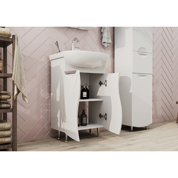 Тумба напольная Volna Adel 560x800 белая (tnADEL60.2D-01) Тумба напольная Volna Adel 560x800 белая (tnADEL60.2D-01)