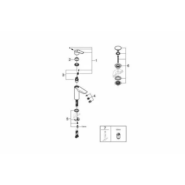 Смеситель для раковины Grohe Eurosmart (хром) Смеситель для раковины Grohe Eurosmart (хром)