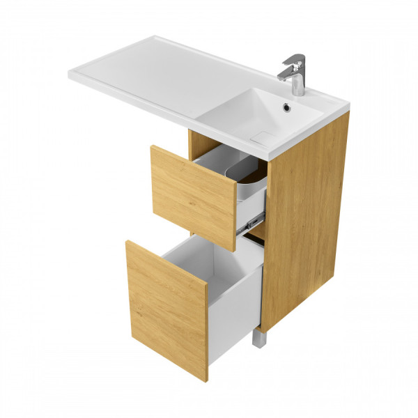 Тумба подвесная Aquaton Лайн 379x496x783 дуб каменный (1.A232.2.01L.FDK.0)