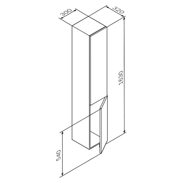 Пенал подвесной AM.PM Gem правый (M90CHR0306WG) Пенал подвесной AM.PM Gem правый (M90CHR0306WG)