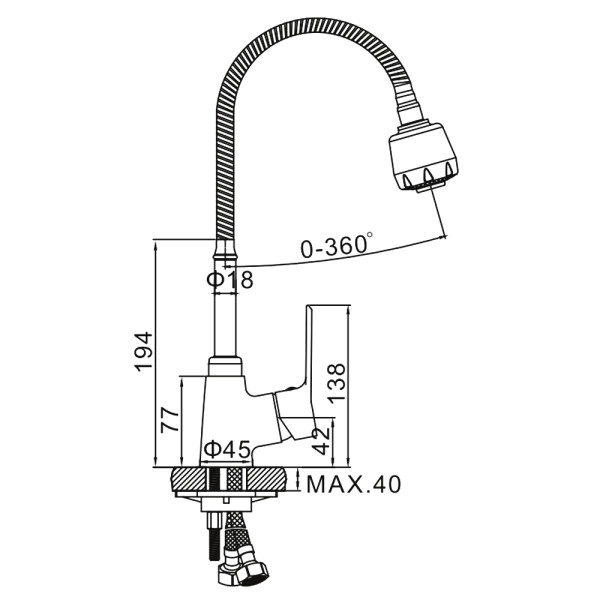 Смеситель для кухни Ledeme хром (L4361) Смеситель для кухни Ledeme хром (L4361)
