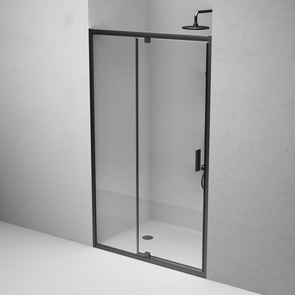 Душевая дверь AM.PM Gem 120x195 стекло прозрачное, профиль черный матовый (W90G-120-1P-BT)