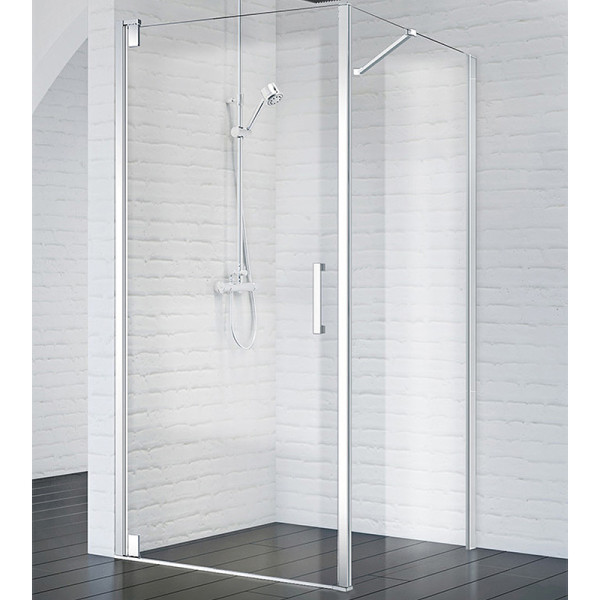 Душевой уголок BelBagno Marmi 100x80x195 стекло прозрачное, профиль хром (MARMI-AH-1-10/80-C-Cr)