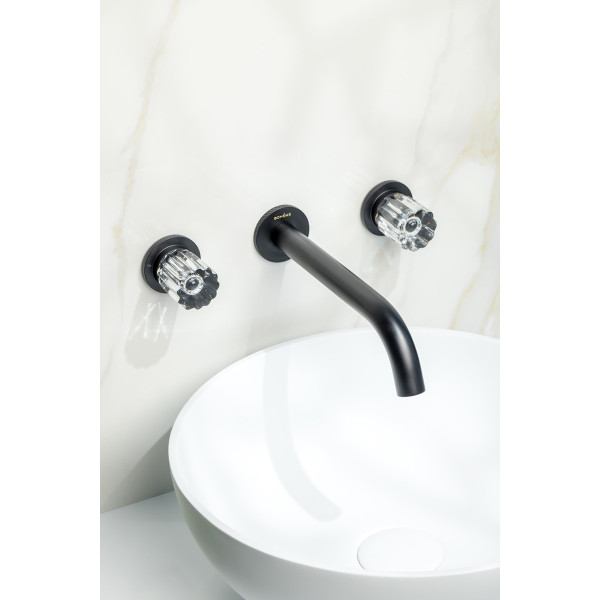 Смеситель для раковины на 3 отв.Boheme ELEGANTE B (черный) (152-2-B-EL)