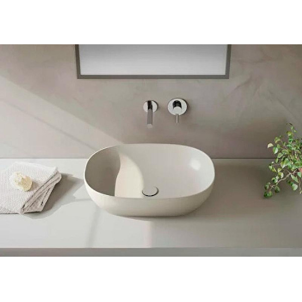 Раковина накладная Vitra Outline Recycled 60x41 без перелива матовый тауп (7995B066-0016)