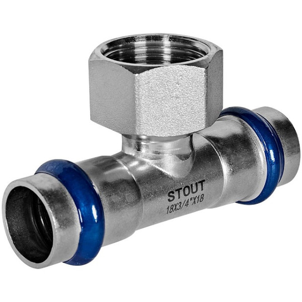 Тройник переходной 18х3/4"Вх18 Stout SSS-2015 ВПр-ВР (нерж.ст., пресс) SSS-2015-001834 Тройник переходной 18х3/4"Вх18 Stout SSS-2015 ВПр-ВР (нерж.ст., пресс) SSS-2015-001834