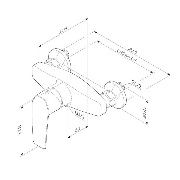 Смеситель для душа AM.PM Gem черный (F90A20022)