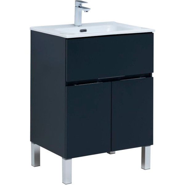 Тумба напольная Aquanet Алвита New 60 1 ящик, 2 дверцы, антрацит (00277547)