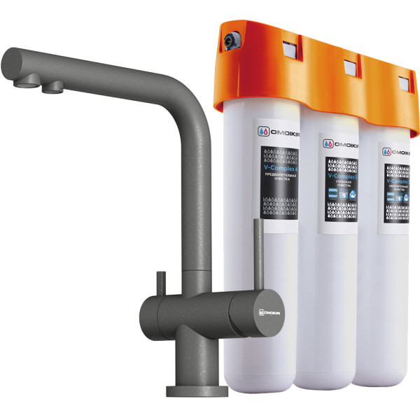 Комплект Omoikiri Nagano-PL-P с фильтром Pure drop Lite платина (4064.8028P)