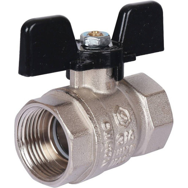 Кран 3/4" ВВ шаровый Stout стандартнопроходной (чёрная бабочка) (SVB-0012-000020) Кран 3/4" ВВ шаровый Stout стандартнопроходной (чёрная бабочка) (SVB-0012-000020)