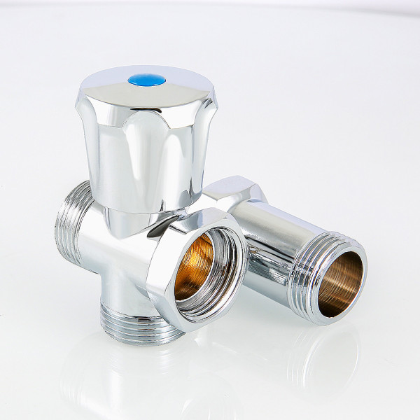 Кран вентильный 3/4"х3/4"х3/4" ВН проходной с удлинителем Valtec (хром) VT.230.N.05