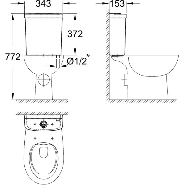 Бачок для унитаза Grohe Bau Ceramic (белый)