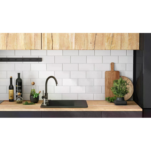 Мойка для кухни Rea sten black metalic гранит 79,5x48x20 черная металлик (ZLE-00106)