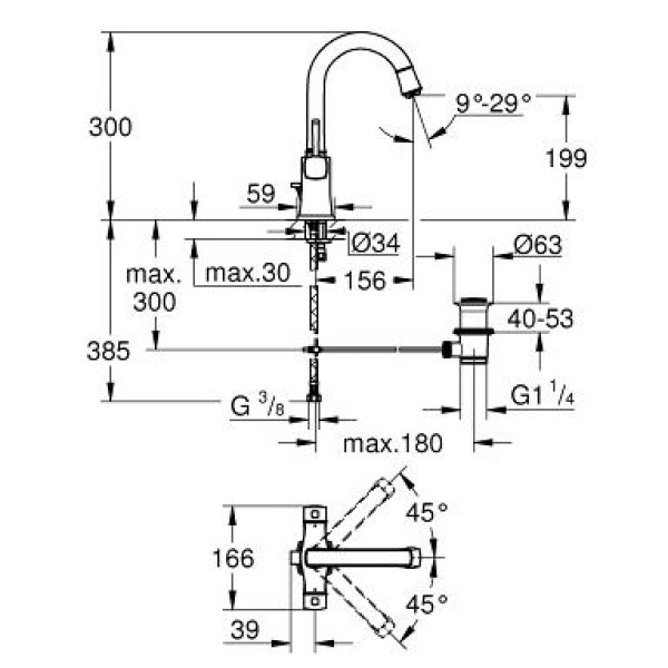 Смеситель для раковины Grohe Grandera (21107IG0) Смеситель для раковины Grohe Grandera (21107IG0)