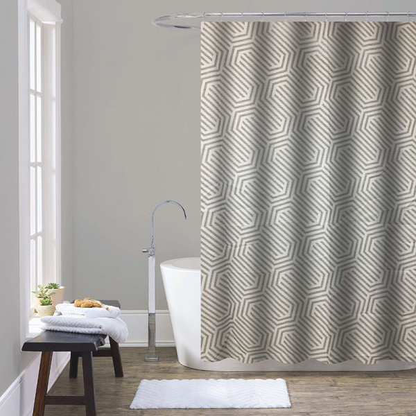 Шторка для ванны текстильная Melodia 180х2000 Бежевая геометрия (MZ-169) Шторка для ванны текстильная Melodia 180х2000 Бежевая геометрия (MZ-169)