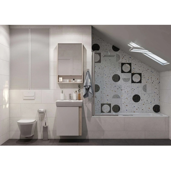 Тумба-умывальник Aquaton Кантри 50 Бел/Дуб Верона/1WH302184 Раковина НЕО-50 (1A2578K0AHB20)