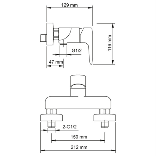 Смеситель для душа WasserKRAFT Vils 5602 Смеситель для душа WasserKRAFT Vils 5602