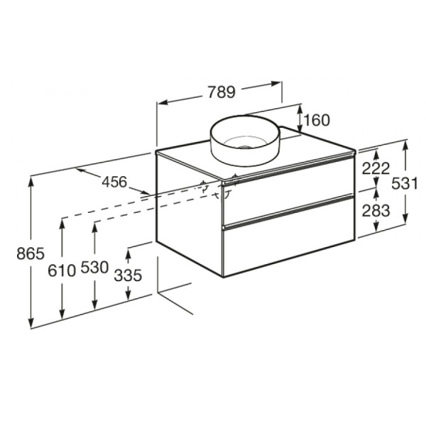 Тумба подвесная Roca Domi 785x453x515 белый (A857459806)