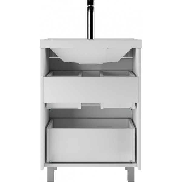 Тумба напольная Bazis 60 Ева с двумя ящиками В2 Айсберг Домино (DA5911T)