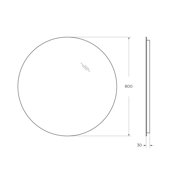 Зеркало BelBagno 800x30 с интерьерной подсветкой без выключателя 12V 220-240V (SPC-INT-800-LED)