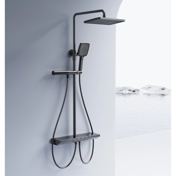 Душевая система термостатическая на четыре режима Rea Pedro Titanium (REA-P0896)