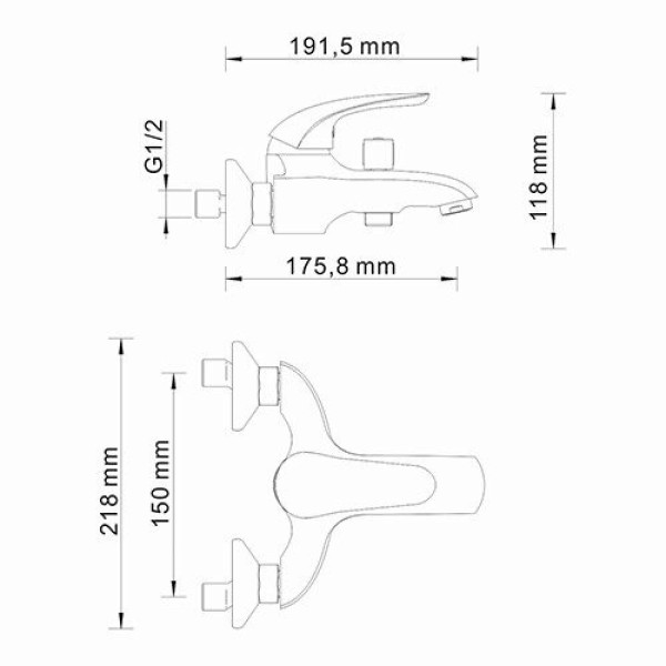 Смеситель для ванны и душа WasserKRAFT Rossel с длинным изливом (2801)