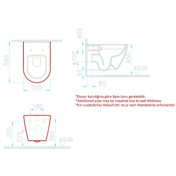 Унитаз подвесной Vitra Nest QuantumFlus без сиденья ( 7870B403-0075)