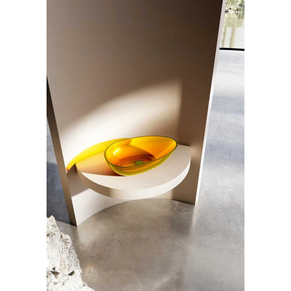 Раковина накладная Abber Kristall желтая (AT2811Amber)