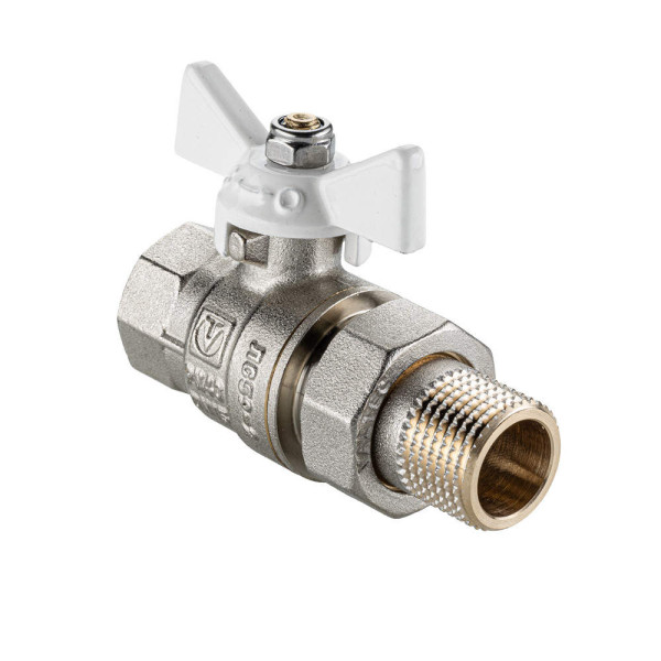 Кран 3/4" шаровый со сгоном Valtec Base-ГОСТ (белая бабочка) VT.227S.NW.05 Кран 3/4" шаровый со сгоном Valtec Base-ГОСТ (белая бабочка) VT.227S.NW.05