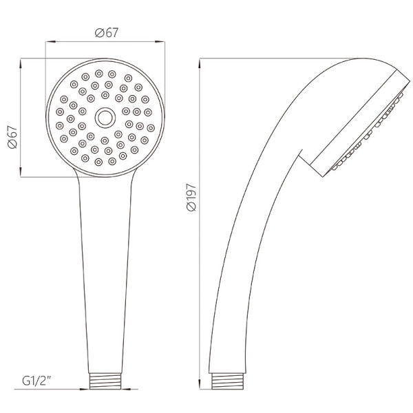 Душевая лейка Melodia 1 функция d60 хром/серый/зеленый (MKP20599P)