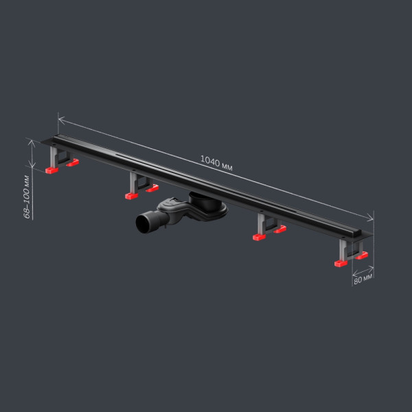 Трап для душа AM.PM MasterFlow линейный универс затвор Slim line 100 см черн мат (W01SC-S11-100-05BM)