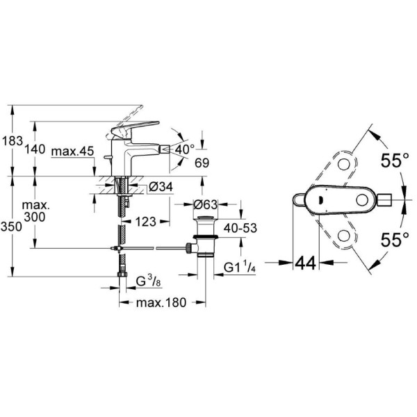 Смеситель для биде Grohe Europlus 2 (33241002)