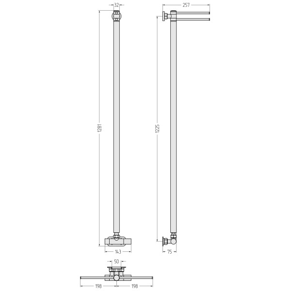 Полотенцесушитель водяной Сунержа Лайк 1200x50 матовый белый (30-0213-1200)
