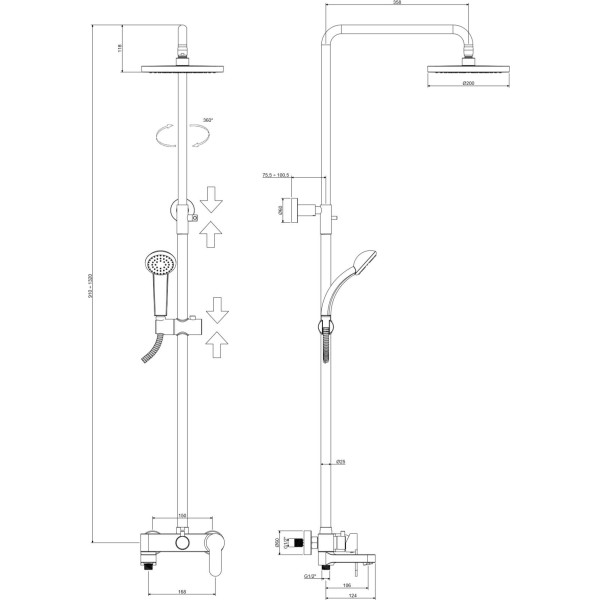 Душевая система Paffoni Blu хром (ZCOL632CR) Душевая система Paffoni Blu хром (ZCOL632CR)