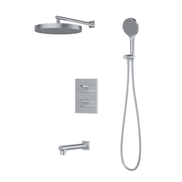 Душевая система Iddis Duna с тропическим ручным душем и изливом термостат глянцевый хром (DUNSBSTi68)