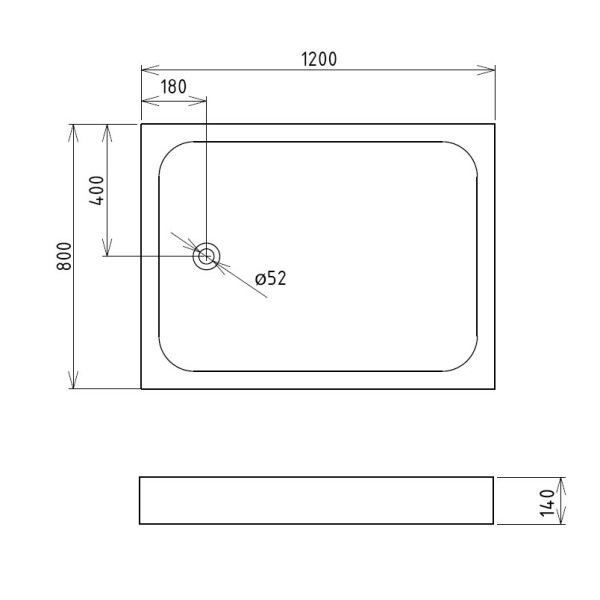 Душевой поддон Gemy ST13T 120х80
