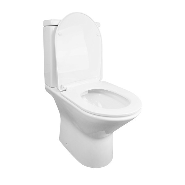 Унитаз напольный Fretta new PP безободковый с бачком и сиденьем микролифт 615x370x790 (AZ-1223B)